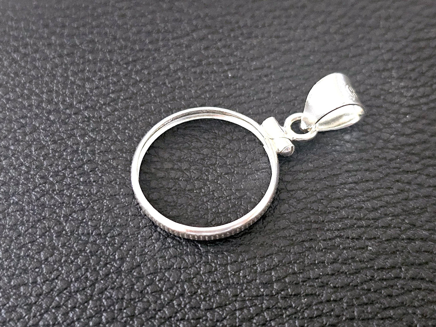 925 Sterling Silver Screw Top Simple Bezel for 18mm Dime 10 Cent Coins
