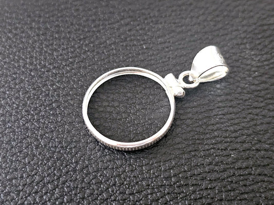925 Sterling Silver Screw Top Simple Bezel for 18mm Dime 10 Cent Coins