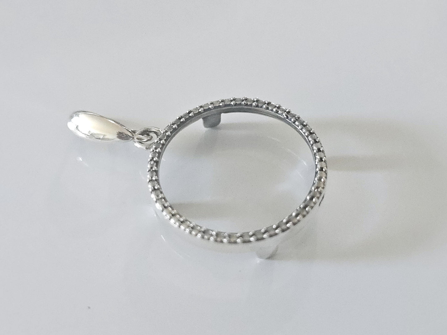 925 Sterling Silver Prong Back Illusion Edge Bezel for 19mm Penny 1 Cent Coins