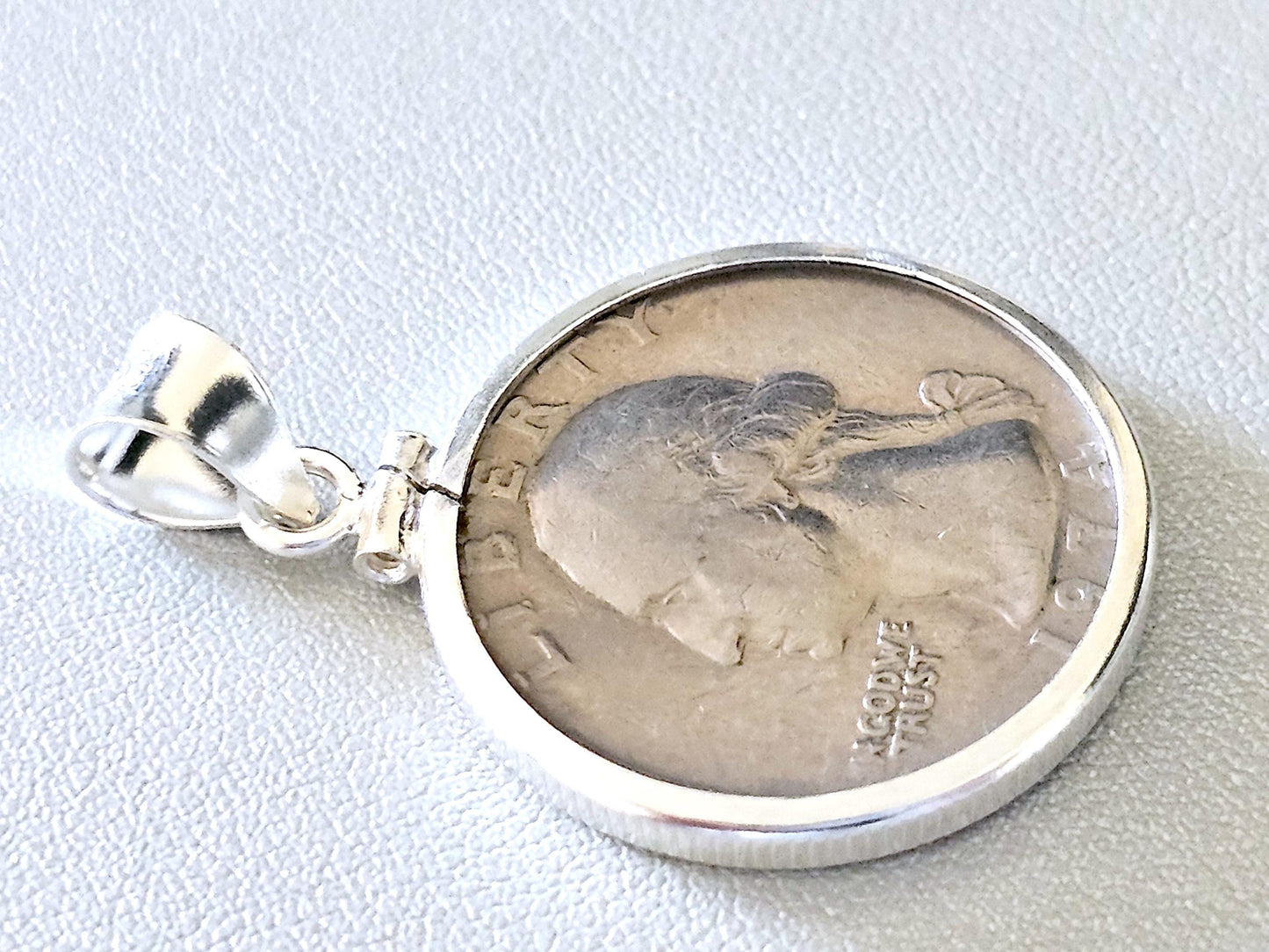 925 Sterling Silver Screw Top Simple Bezel for 24mm Quarters 25 Cents Coins