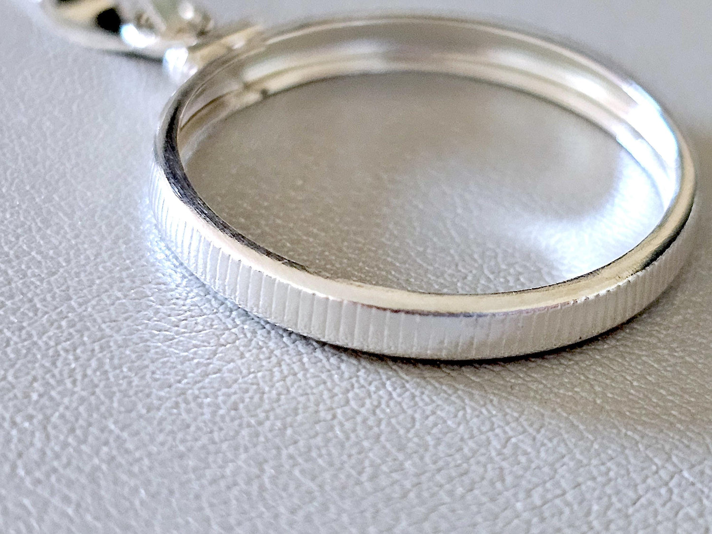 925 Sterling Silver Screw Top Simple Bezel for 24mm Quarters 25 Cents Coins