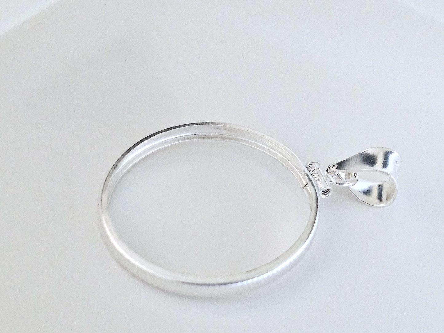 925 Sterling Silver Screw Top Simple Bezel for 26mm Susan B Anthony Sacagawea Dollar Coins