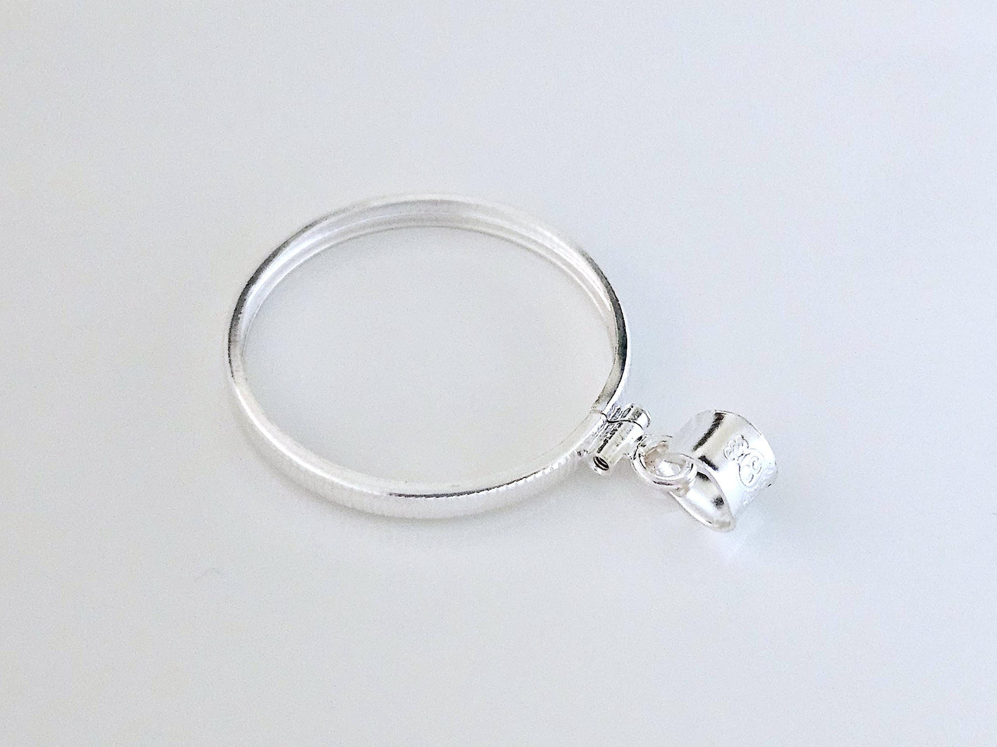 925 Sterling Silver Screw Top Simple Bezel for 26mm Susan B Anthony Sacagawea Dollar Coins