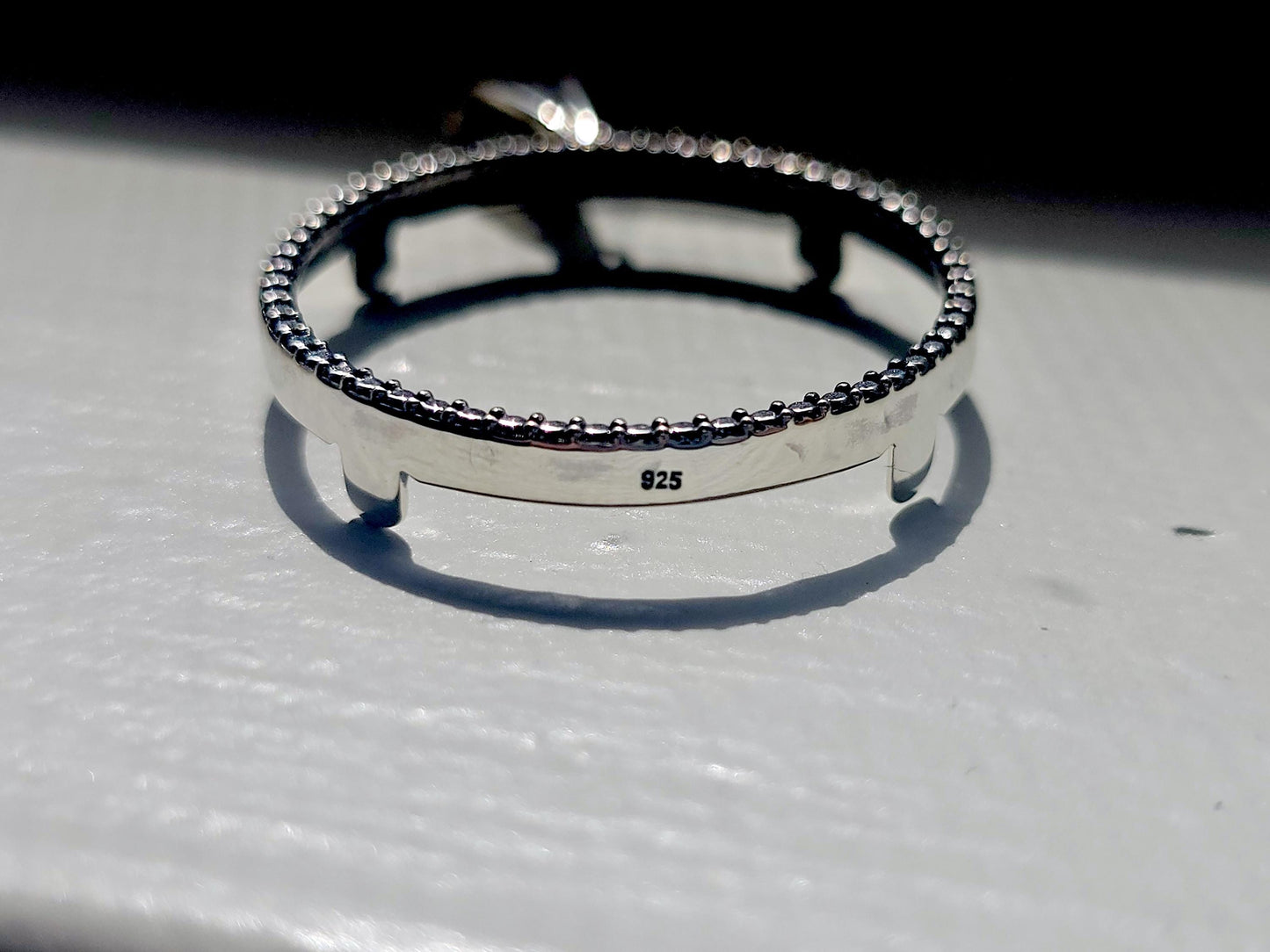 925 Sterling Silver Prong Back Illusion Edge Bezel for 26mm Susan B Anthony Dollar Coin