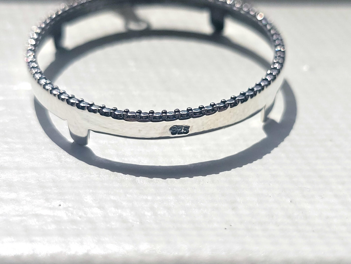 925 Sterling Silver Prong Back Illusion Edge Bezel for 30mm Half Dollar 50 Cents Coins