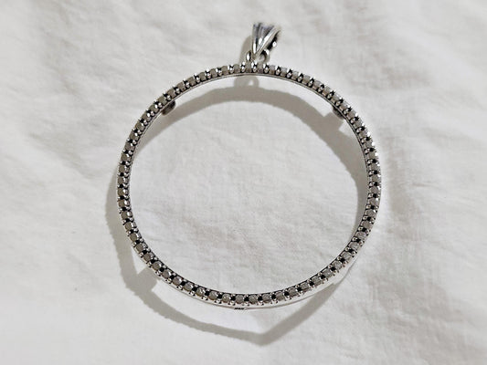 925 Sterling Silver Prong Back Illusion Edge Bezel for 41mm 1oz Coins
