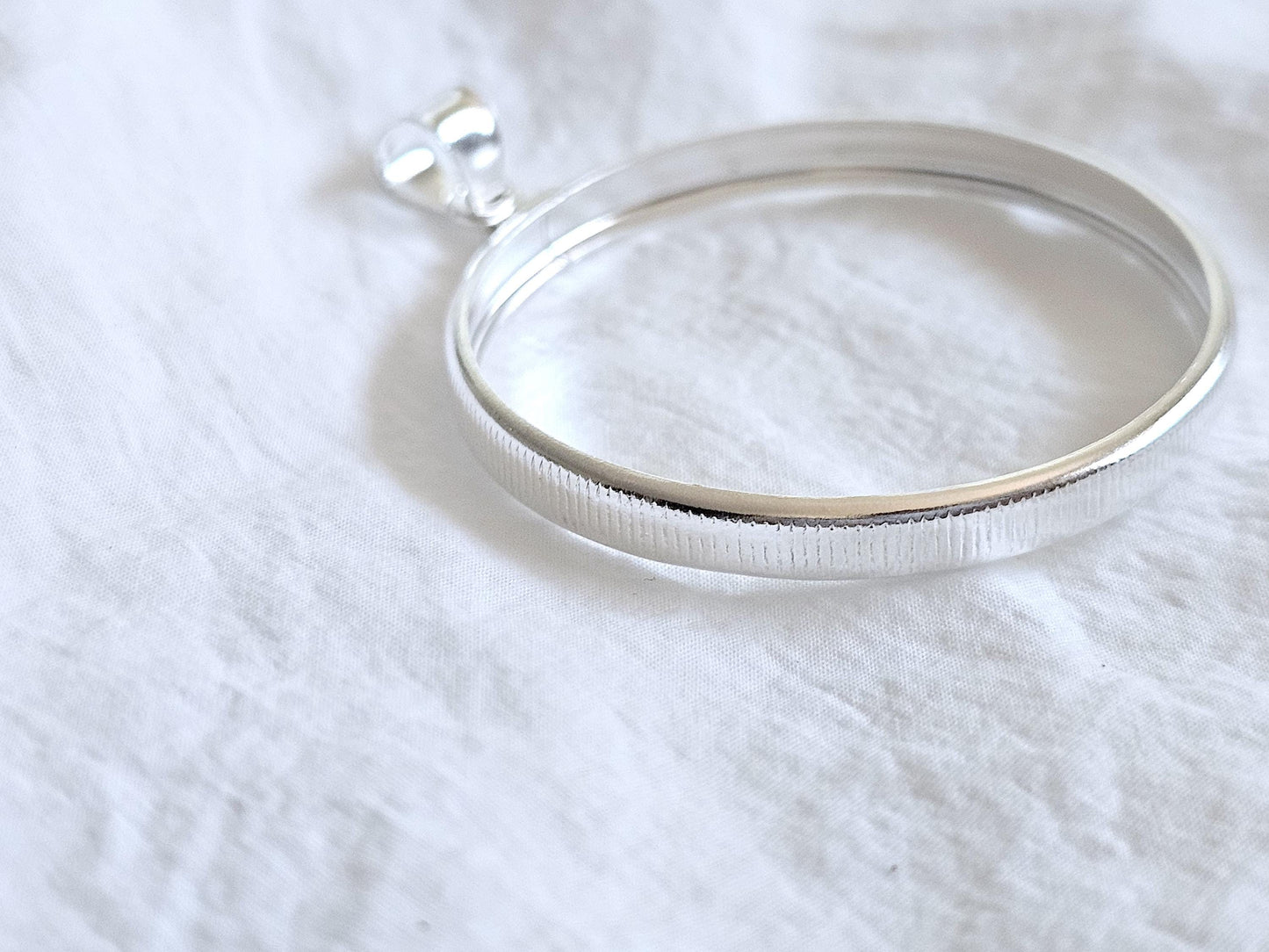 925 Sterling Silver Screw Top Simple Bezel for 39mm Coins Mexican Cien Pesos