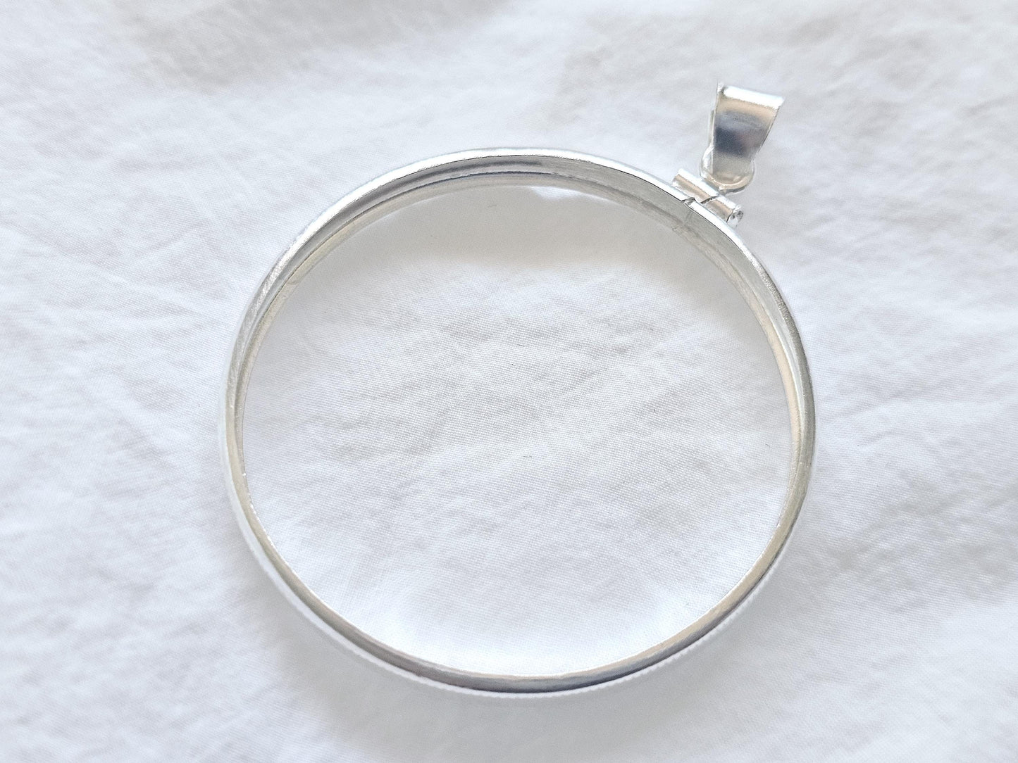 925 Sterling Silver Screw Top Simple Bezel for 41mm 1 oz Coins