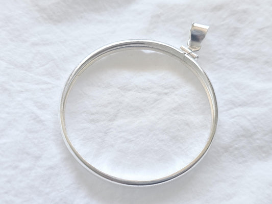 925 Sterling Silver Screw Top Simple Bezel for 41mm 1 oz Coins