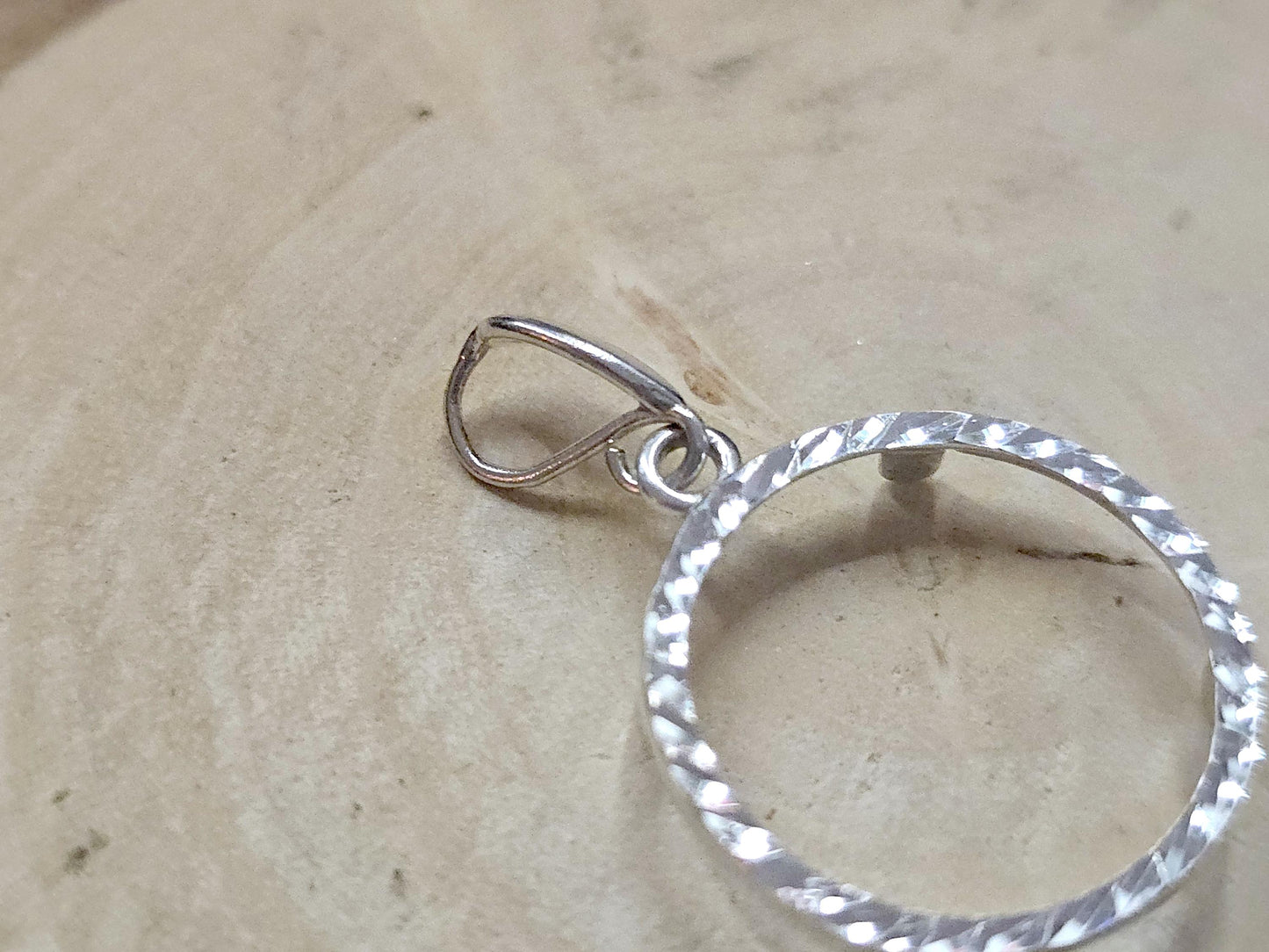 925 Sterling Silver Prong Back Diamond Cut Bezel for 19mm Penny 1 Cent Coins