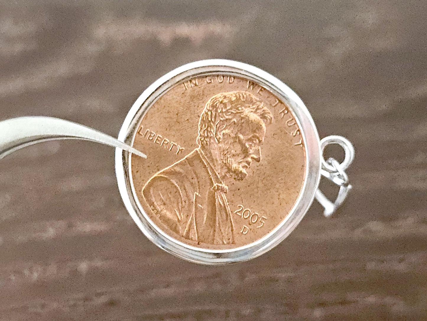 925 Sterling Silver Prong Back Simple Bezel for 19mm Penny 1 Cent Coins