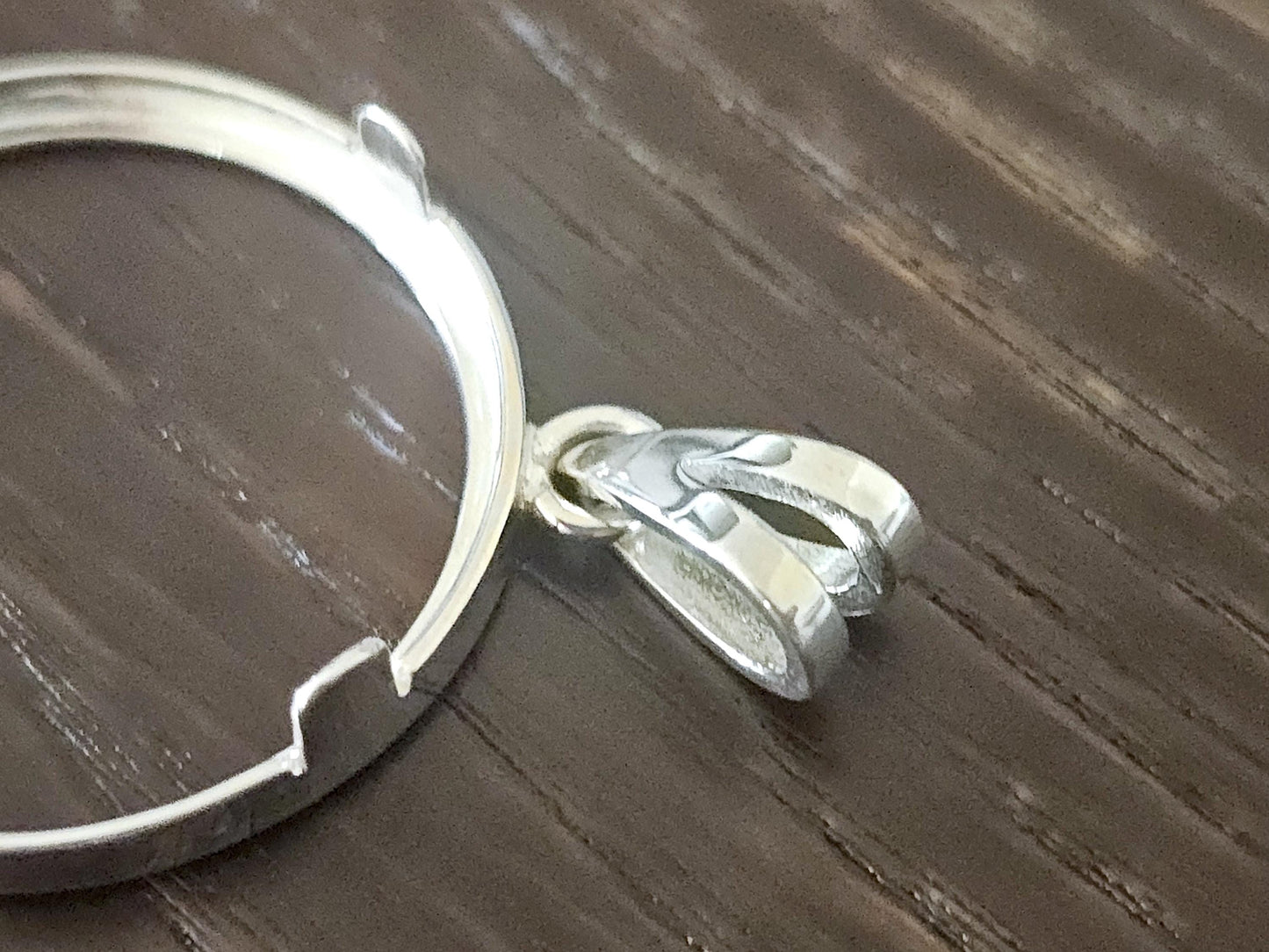 925 Sterling Silver Prong Back Simple Bezel for 24mm Quarters 25 Cents Coins