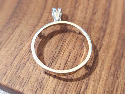 925 Sterling Silver Prong Back Simple Bezel for 26mm Susan B Anthony Dollar Coin