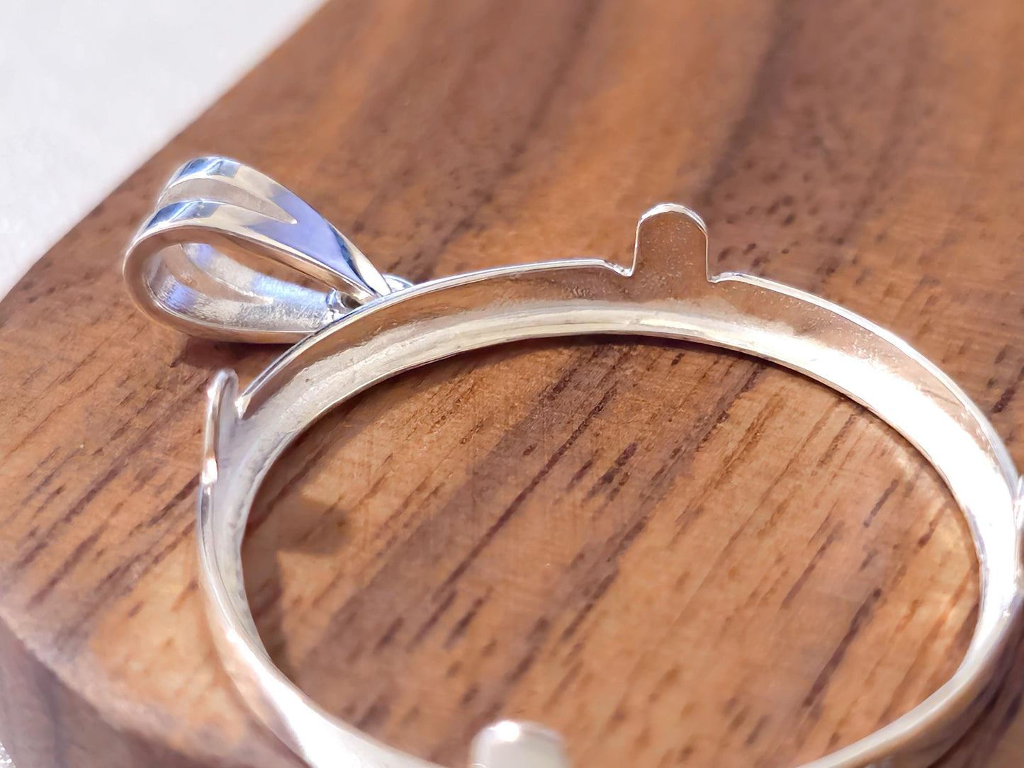 925 Sterling Silver Prong Back Simple Bezel for 26mm Susan B Anthony Dollar Coin