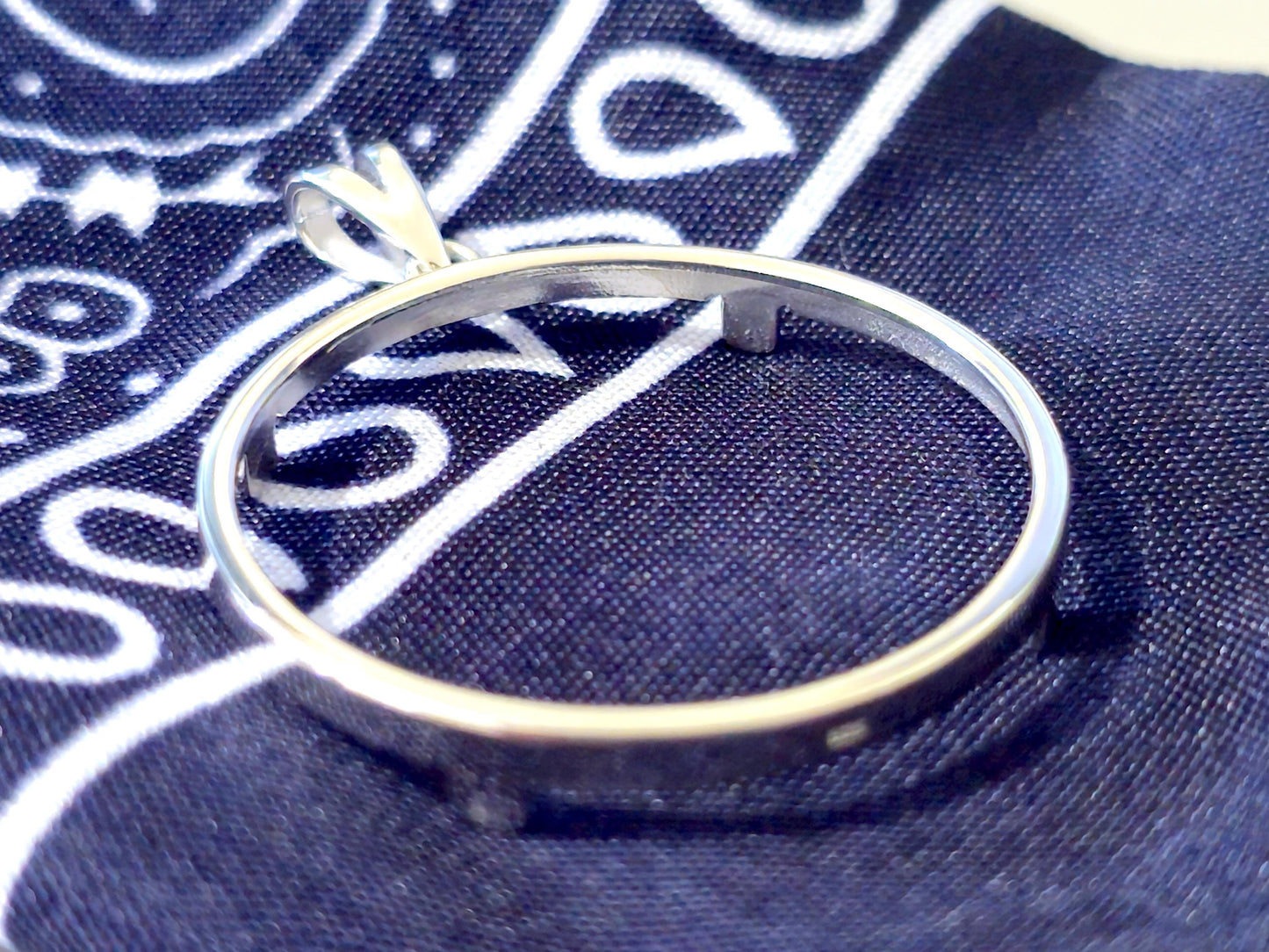 925 Sterling Silver Prong Back Simple Bezel for 34mm Mexican 1 Peso Coins