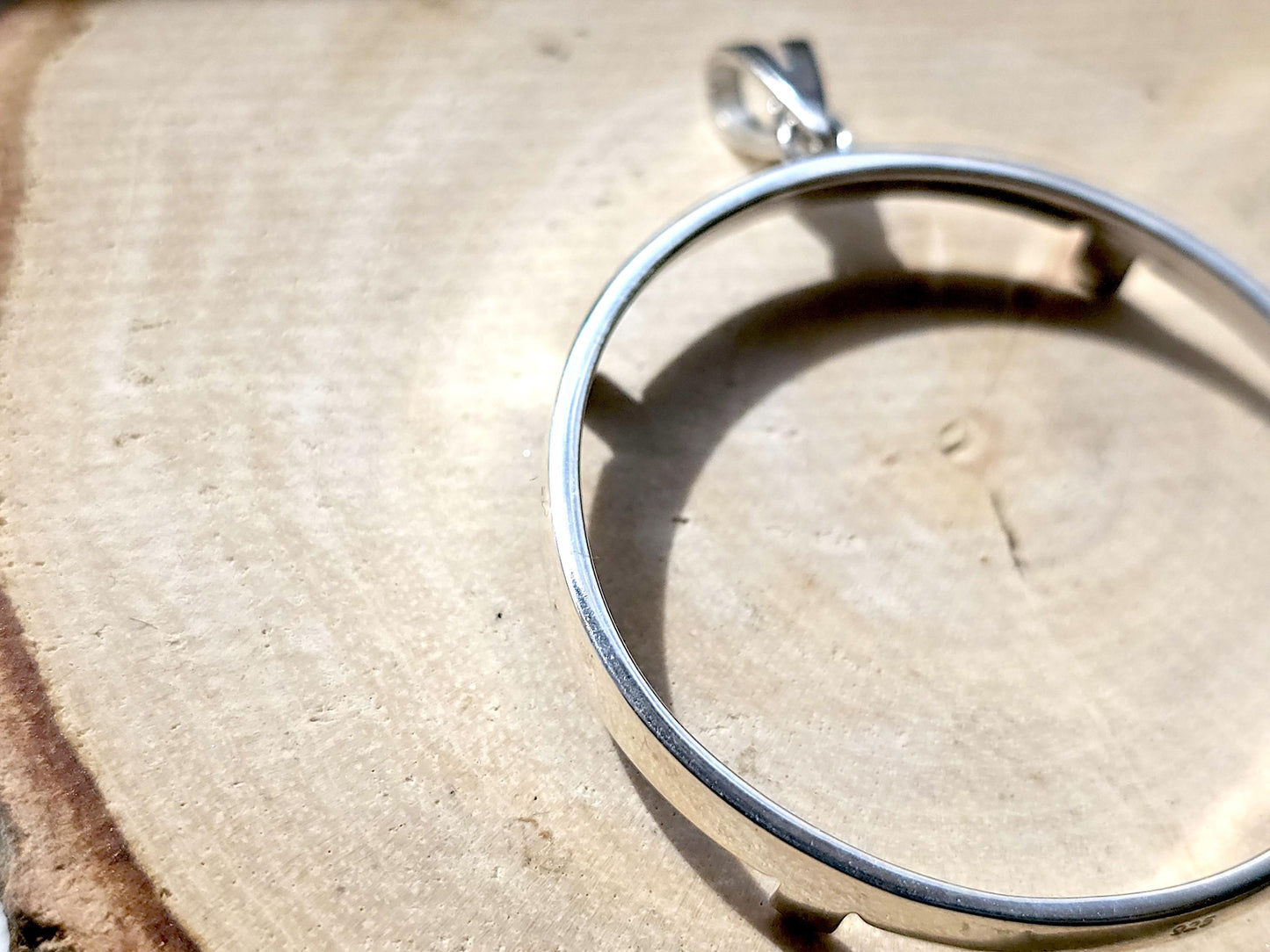 925 Sterling Silver Prong Back Simple Bezel for 41mm 1 oz Coins