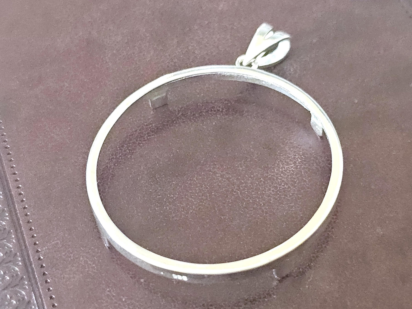 925 Sterling Silver Prong Back Simple Bezel for 36mm Coins