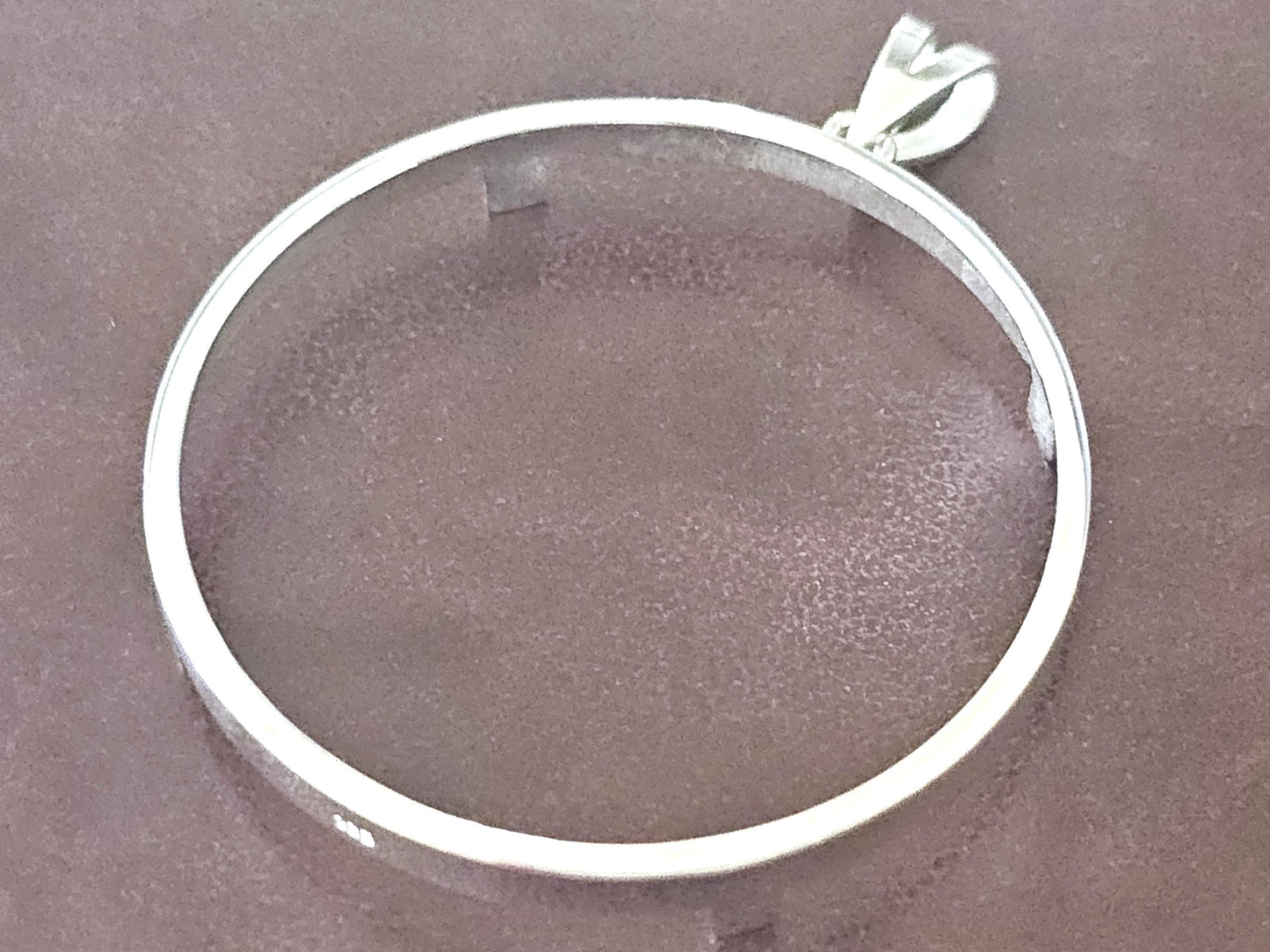 925 Sterling Silver Prong Back Simple Bezel for 39mm 1 oz Silver Rounds Casino Chips Mexican Cien Pesos Coins