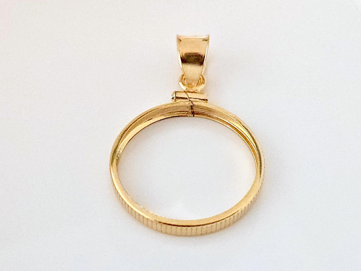 14K Gold Filled Screw Top Coin Edge Bezel for 21mm Nickel 5 Cent Coins