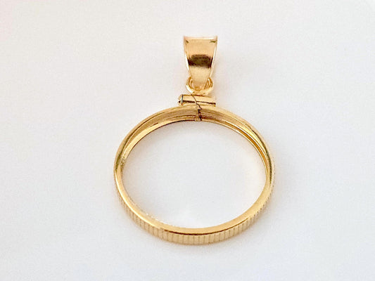 14K Gold Filled Screw Top Coin Edge Bezel for 21mm Nickel 5 Cent Coins