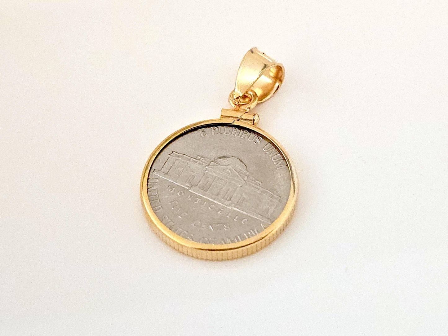 14K Gold Filled Screw Top Coin Edge Bezel for 21mm Nickel 5 Cent Coins