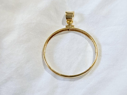 14K Gold Filled Screw Top Coin Edge Bezel for 30mm Half Dollar 50 Cents Coins