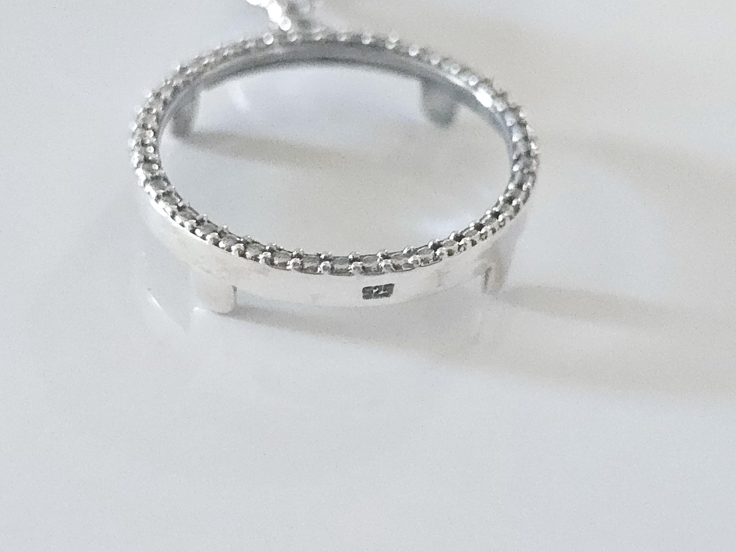 925 Sterling Silver Prong Back Illusion Edge Bezel for 19mm Penny 1 Cent Coins