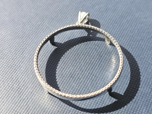 925 Sterling Silver Prong Back Illusion Edge Bezel for 36mm Coins