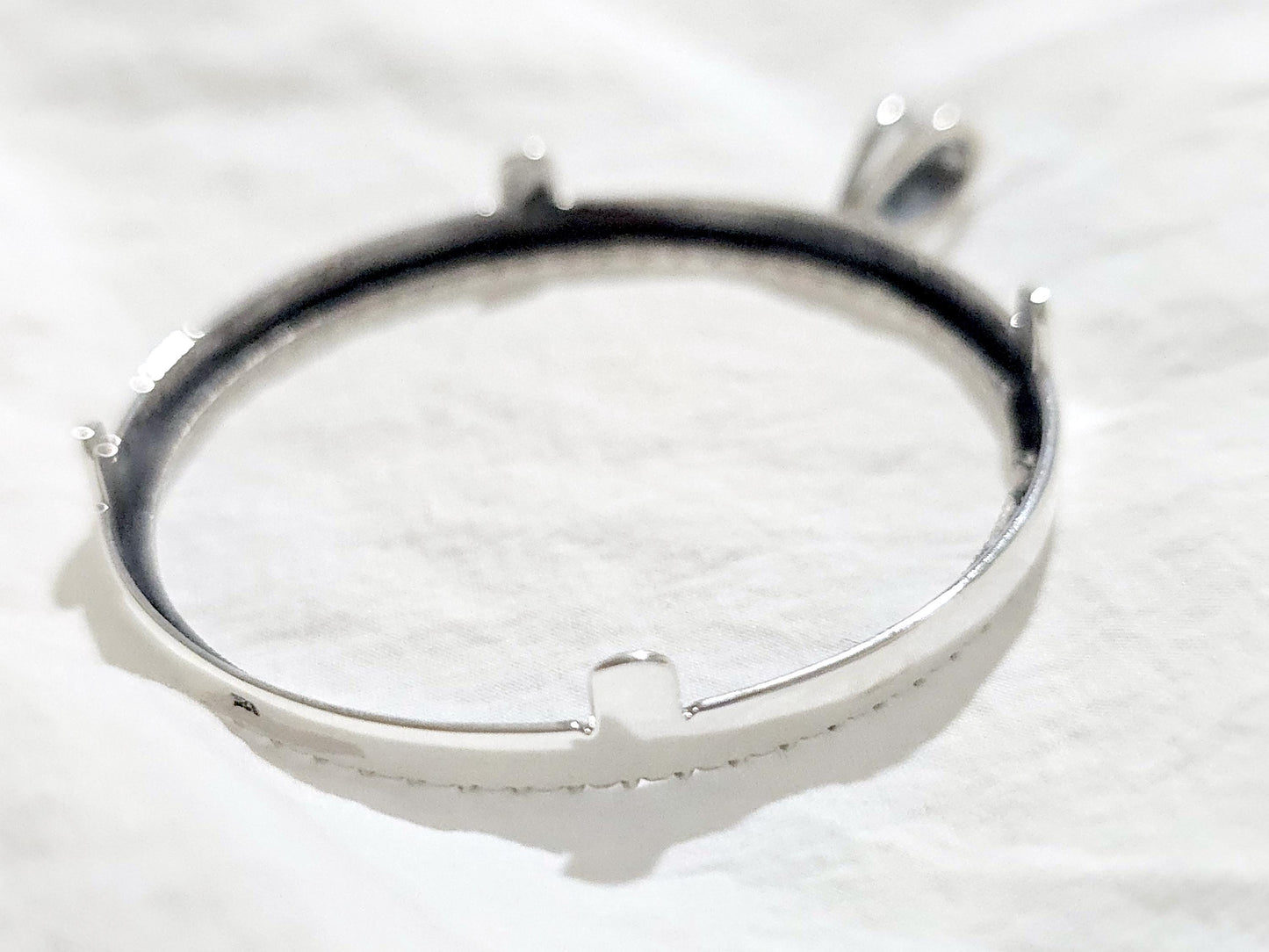 925 Sterling Silver Prong Back Illusion Edge Bezel for 41mm 1oz Coins