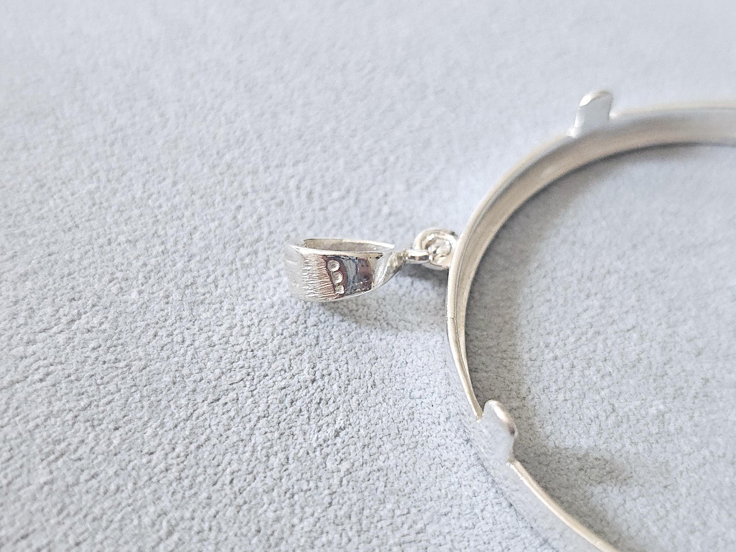 925 Sterling Silver Prong Back Diamond Cut Bezel for 41mm 1 oz Coins