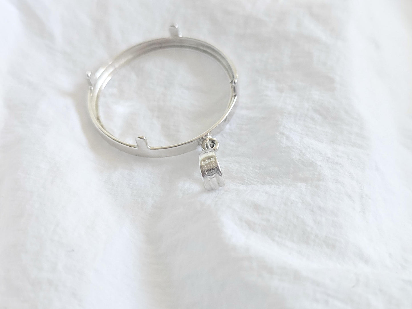 925 Sterling Silver Prong Back Diamond Cut Bezel for 30mm 50 Cent Coins