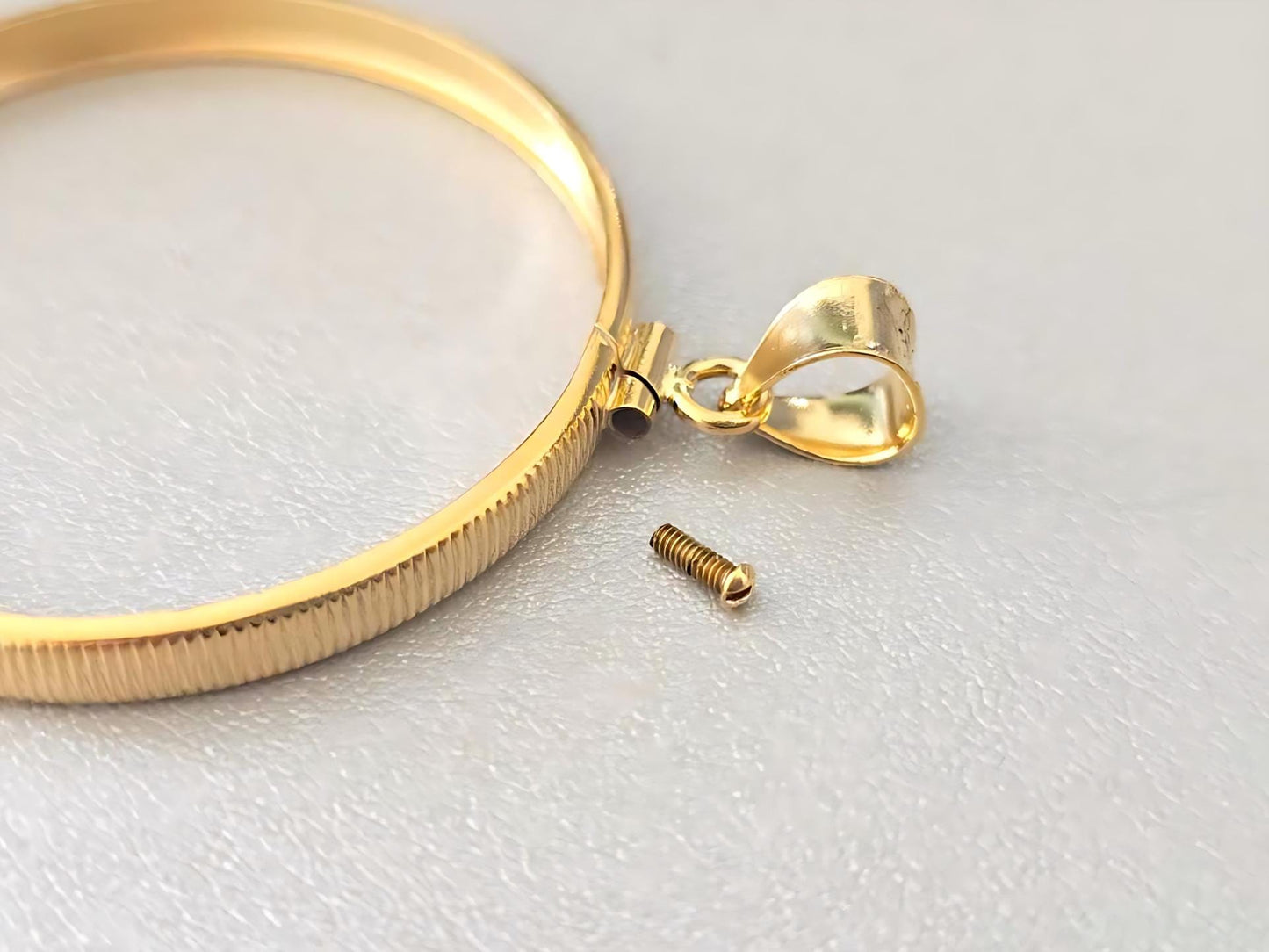14K Gold Filled Screw Top Coin Edge Bezel for 41mm 1 oz Coins