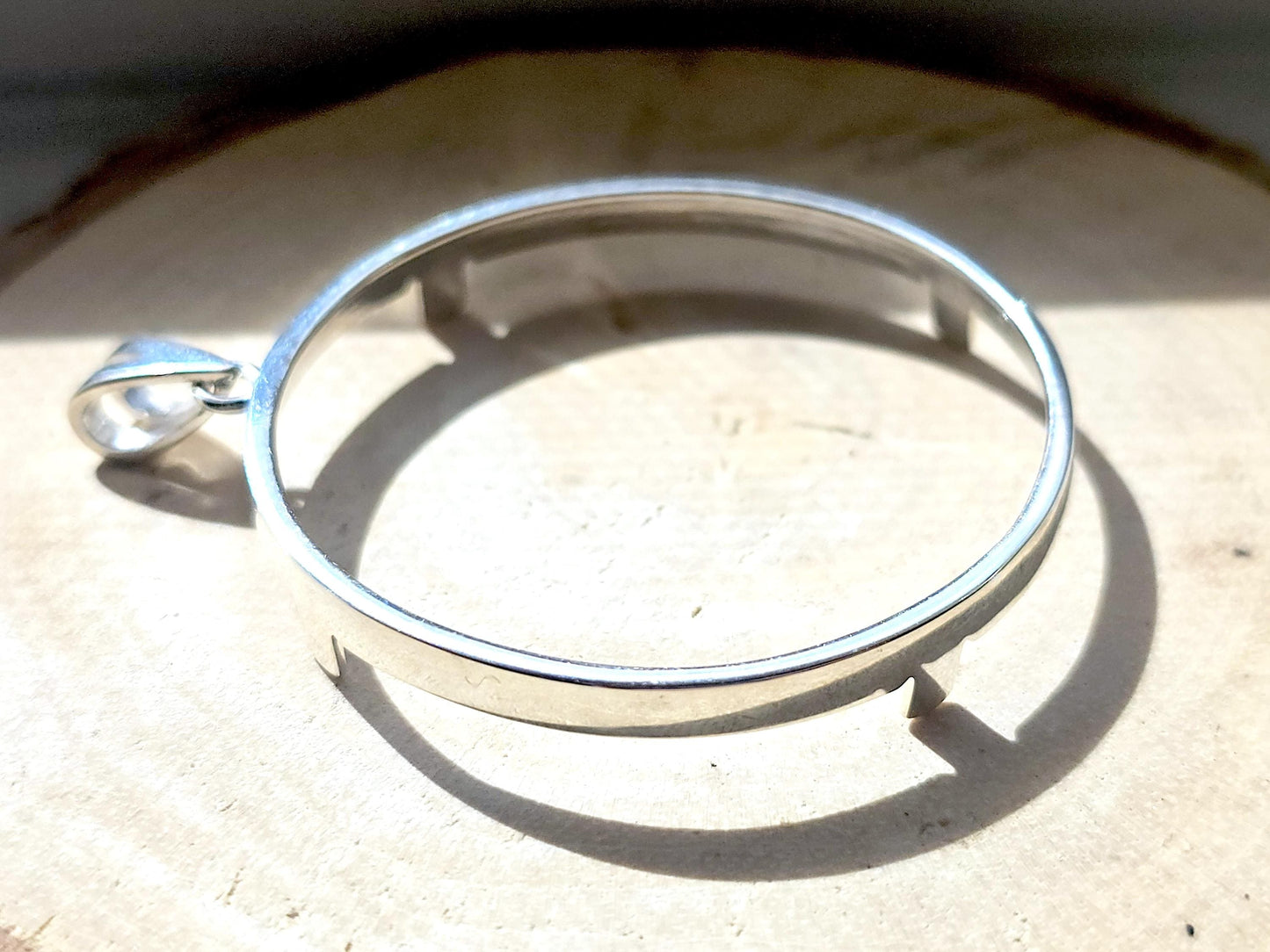 925 Sterling Silver Prong Back Simple Bezel for 41mm 1 oz Coins