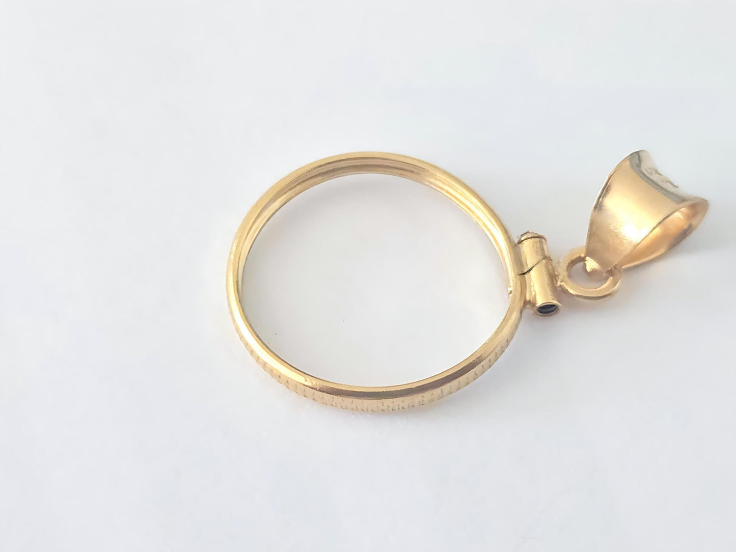 14K Gold Filled Screw Top Coin Edge Bezel for 18mm Dime 10 Cent Coins