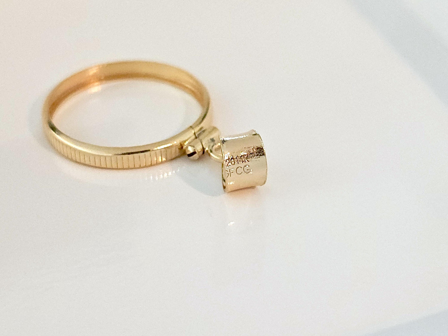14K Gold Filled Screw Top Coin Edge Bezel for 21mm Nickel 5 Cent Coins