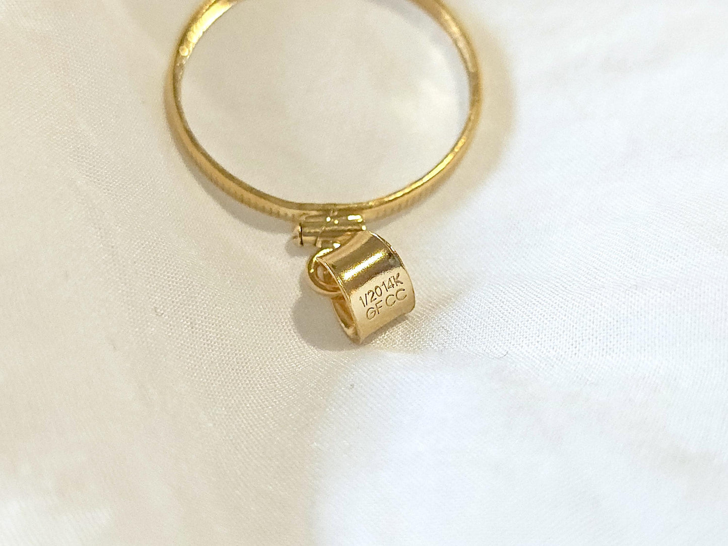 14K Gold Filled Screw Top Coin Edge Bezel for 24mm Quarters 25 Cents Coins