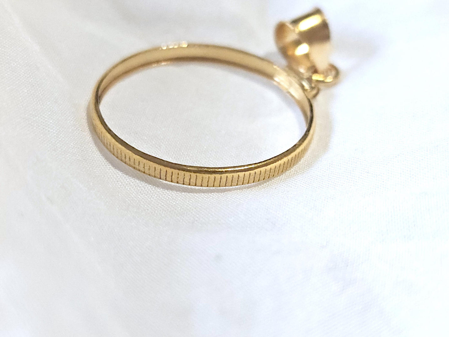 14K Gold Filled Screw Top Coin Edge Bezel for 24mm Quarters 25 Cents Coins