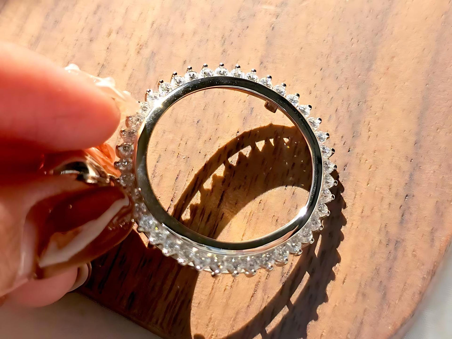 925 Sterling Silver Prong Back Cubic Zirconia CZ Halo Bezel for 24mm Quarter 25Cent Coins