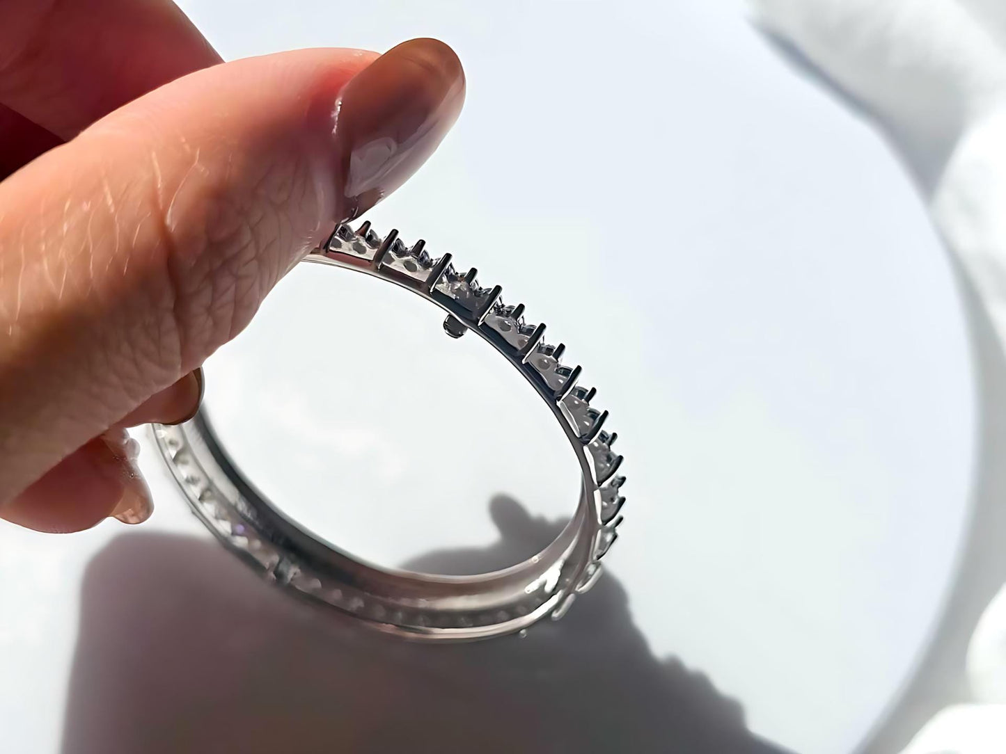 925 Sterling Silver Prong Back Cubic Zirconia CZ Halo Bezel for 38mm 1 Dollar Coins