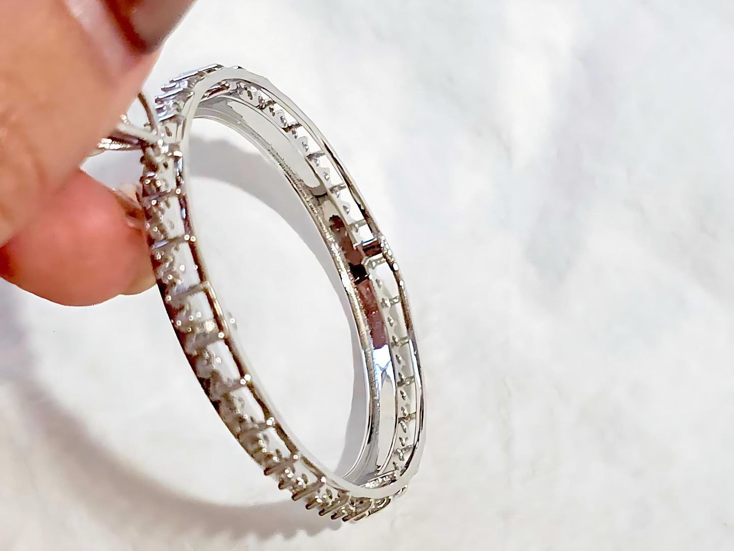 925 Sterling Silver Prong Back Cubic Zirconia CZ Halo Bezel for 41mm 1 oz Coins