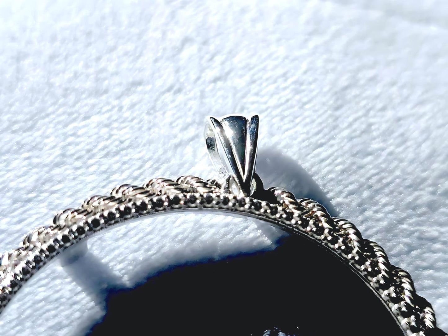 925 Sterling Silver Prong Back Illusion Rope Bezel for 39mm Coins Mexican Cien Pesos