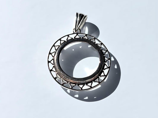 925 Sterling Silver Prong Back Filigree Edge Bezel for 18mm Dime 10 Cent Coins