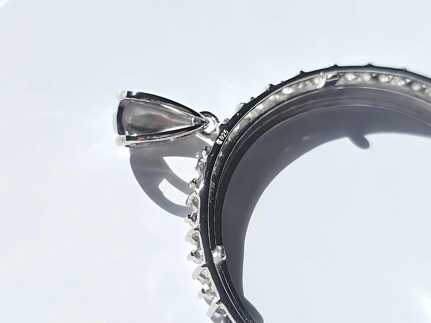 925 Sterling Silver Prong Back Cubic Zirconia CZ Halo Bezel for 38mm 1 Dollar Coins