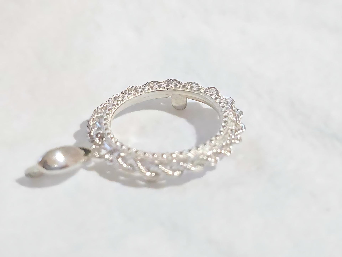 925 Sterling Silver Prong Back Illusion Rope Bezel for 18mm Dime 10 Cent Coins