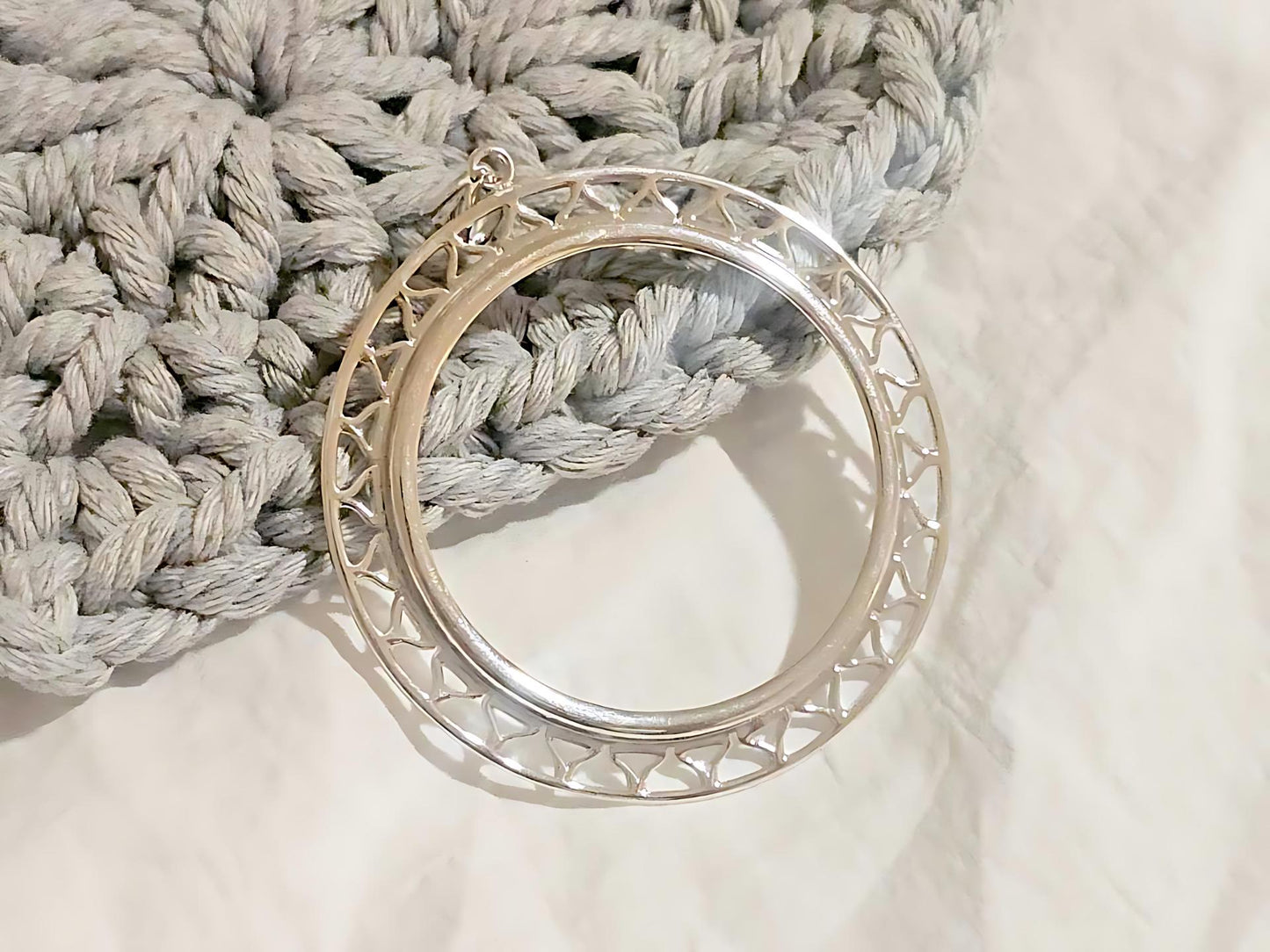925 Sterling Silver Prong Back Filigree Edge Bezel for 38mm 1 Dollar Coins