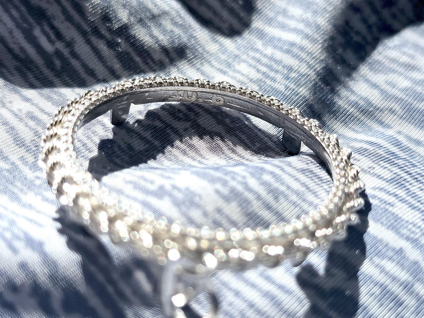 925 Sterling Silver Prong Back Illusion Rope Bezel for 30mm Half Dollar 50 Cents Coins