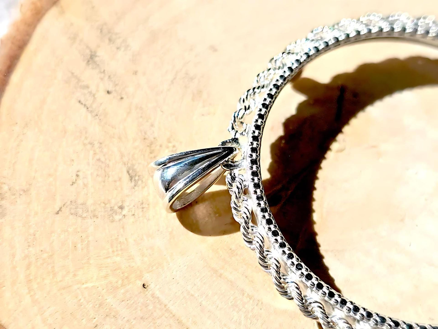 925 Sterling Silver Prong Back Illusion Rope Bezel for 36mm Coins