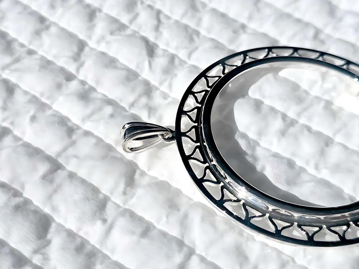 925 Sterling Silver Prong Back Filigree Edge Bezel for 41mm 1 oz Coins