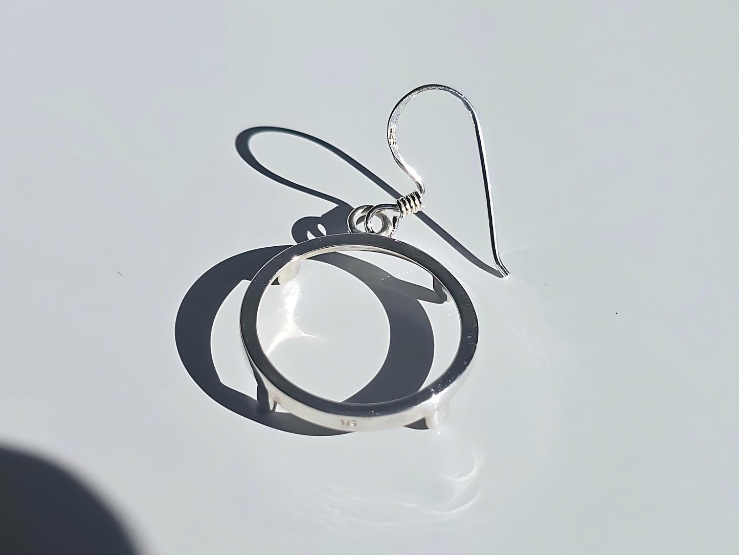925 Sterling Silver Prong Back Simple Bezel Earring for 18mm Dime 10 Cent Coins