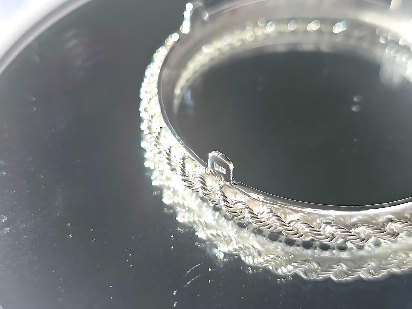 925 Sterling Silver Prong Back Illusion Rope Bezel for 38mm 1 Dollar Coins